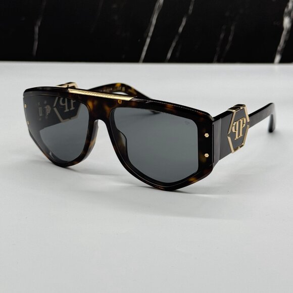 NEW SPP093M 0722 PHILIPP PLEIN EGO HAVANA UNISEX SUNGLASSES - Picture 2 of 11